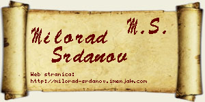 Milorad Srdanov vizit kartica
